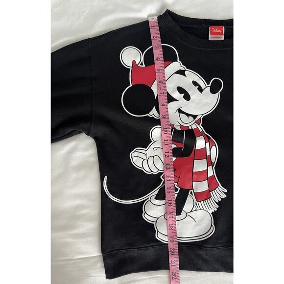 Disney Mickey Mouse With Santa Hat Sweatshirt Cropped Black Women’s  Size XS - Picture 5 of 9